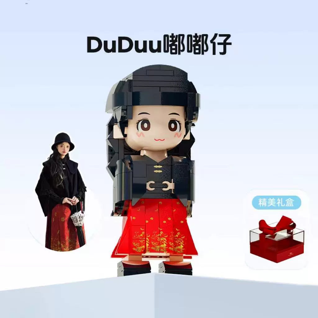 Square head boy photo studio photo customization building block portrait birthday gift DIY figure for boyfriend and girlfriend ornament