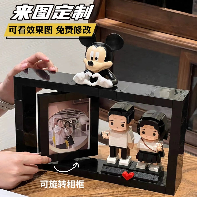 Photo portrait custom building block give boyfriend and girlfriend anniversary birthday handmade DIY gift Valentine's day gift