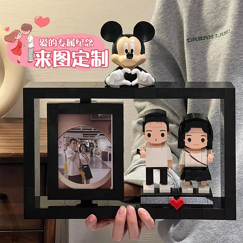 Photo portrait custom building block give boyfriend and girlfriend anniversary birthday handmade DIY gift Valentine's day gift