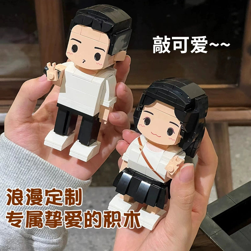 Photo portrait custom building block give boyfriend and girlfriend anniversary birthday handmade DIY gift Valentine's day gift
