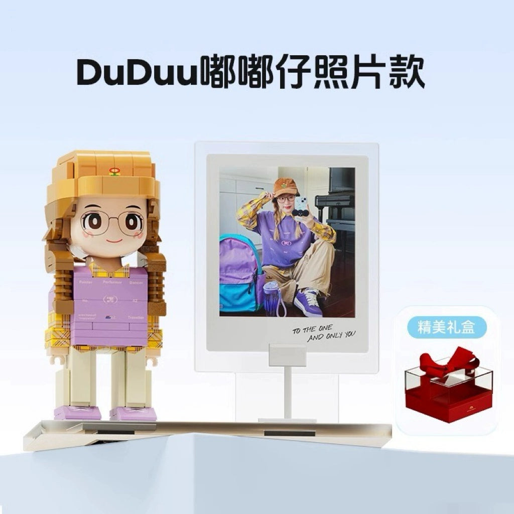 Square head boy photo studio photo customization building block portrait birthday gift DIY figure for boyfriend and girlfriend ornament
