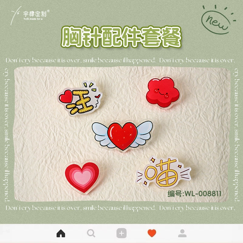 450 acrylic brooch brooch badge custom pet photo DIY pin creative cute avatar batch logo