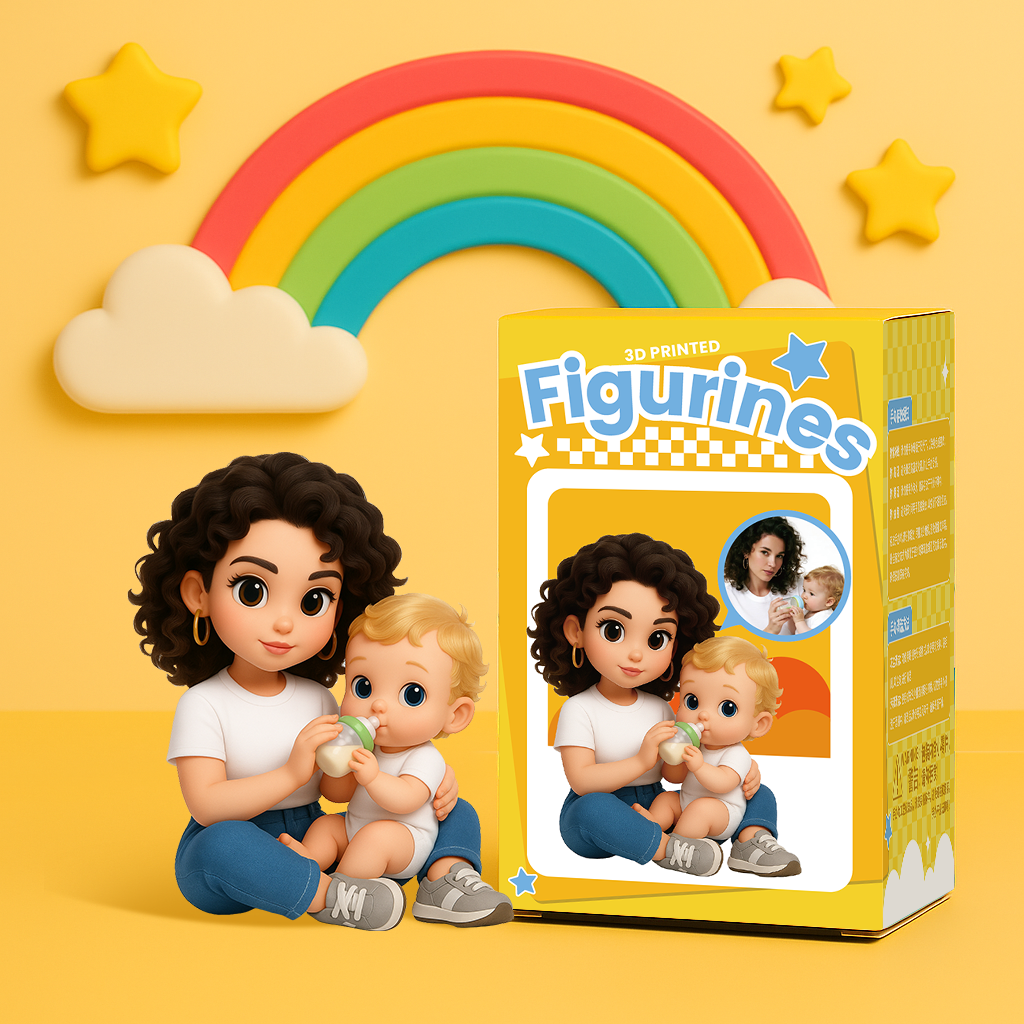 3D printing figure to map custom Q version cartoon doll creative blind box birthday gift couple Qixi Festival gift