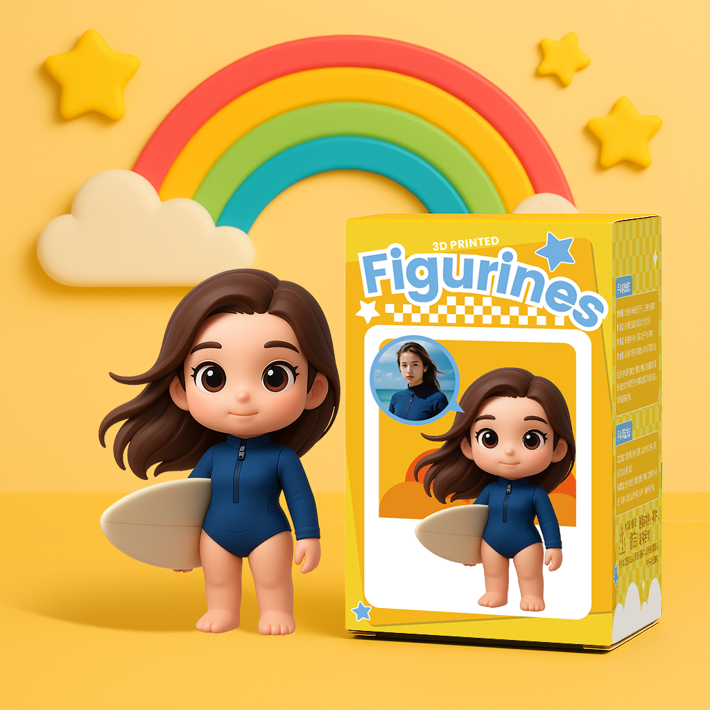 3D printing figure to map custom Q version cartoon doll creative blind box birthday gift couple Qixi Festival gift