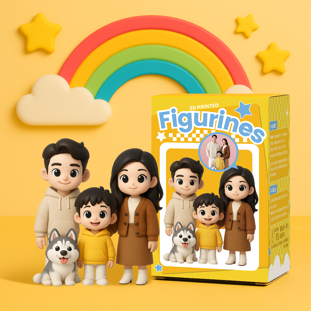 3D printing figure to map custom Q version cartoon doll creative blind box birthday gift couple Qixi Festival gift